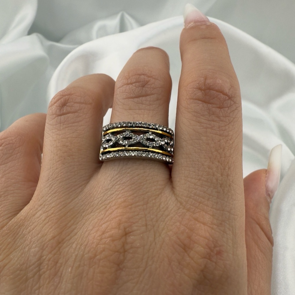 Wedding Gold and Silver Layered Ring